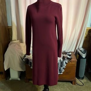 Ann Taylor Wine Sweater Dress Small
